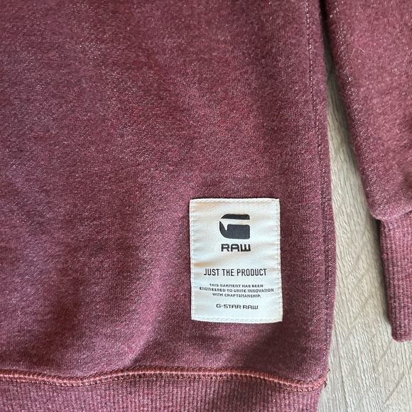 G-Star Raw Hoodie Burgundy Lefan Big Logo Size XL (NWOT) - Picture 2 of 6